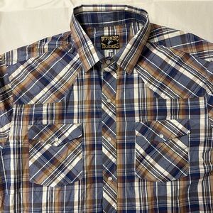 Men’s Wyoming Traders Western Style Pearl Button Up Long Sleeve Shirt XL